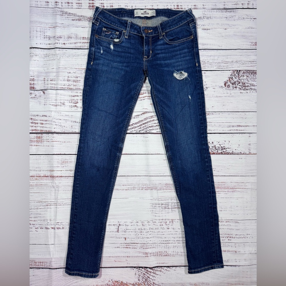 Hollister Dark Blue Distressed Skinny Jeans